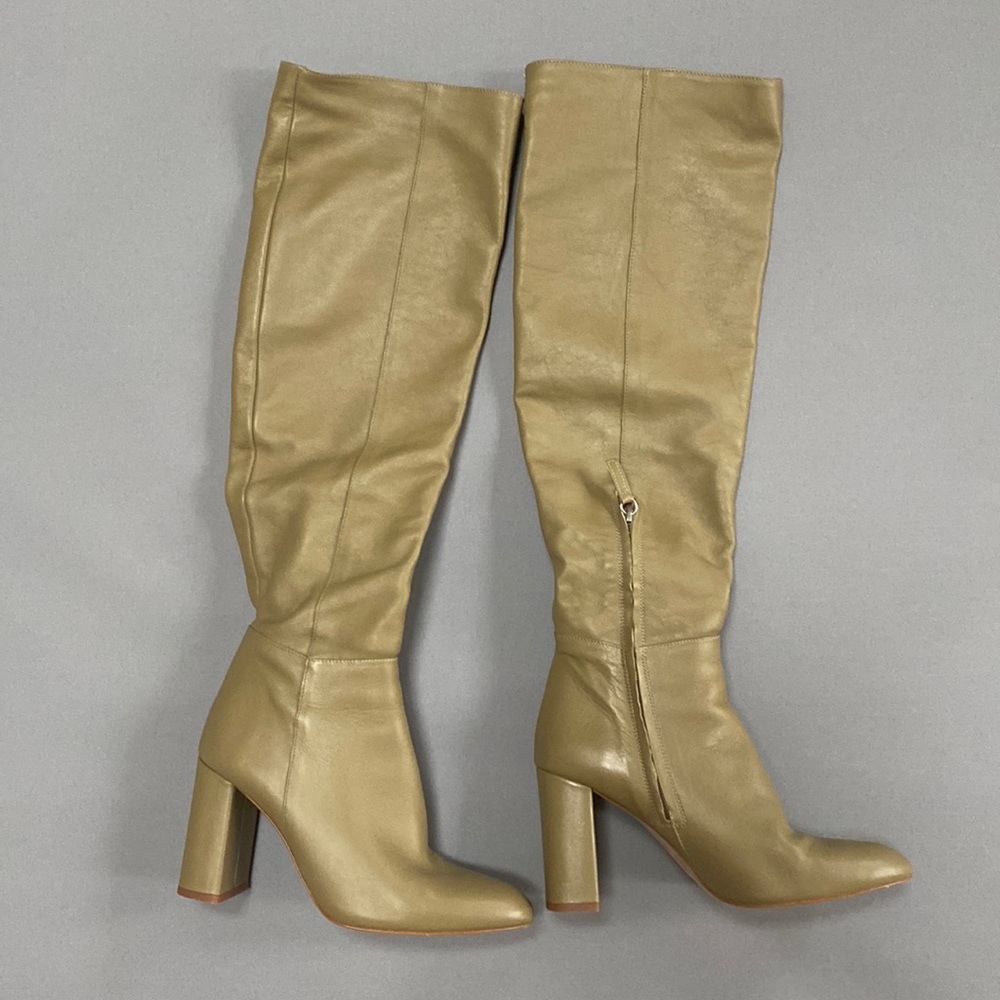 Zara highheel overknee leather boots, size 39 (us 8)